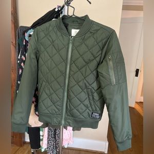 Element Green Quilted Bomber, size small